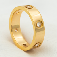 [
Bluetears-Jewels]LOVE RING 5.5MM 6 DIAMONDS PINK GOLD
