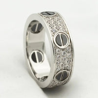 [
Bluetears-Jewels]LOVE RING 5.5MM DIAMONDS PAVED CERAMIC