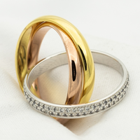 [
Bluetears-Jewels]TRINITY RING GOLD PINK GOLD SILVER DIAMONDS