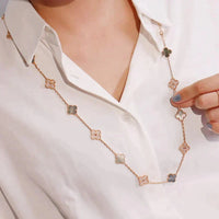 [
Bluetears-Jewels]CLOVER 20 MOTIFS DARK MOP DIAMOND  NECKLACE