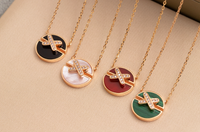 [
Bluetears-Jewels]JEUX DE PINK GOLD DIAMOND NECKLACE
