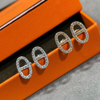 [
Bluetears-Jewels]HM FULL DIAMOND PIG NOSE STUD EARRINGS