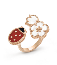 [
Bluetears-Jewels]LUCKY 3 MOTIF ROSE GOLD RING