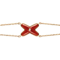 [
Bluetears-Jewels]JEUX BRACELET CARNELIAN PINK GOLD 1 DIAMOND