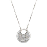 [Blue Jewels]AMULETTE SILVER FULL DIAMOND NECKLACE