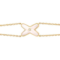 [Blue Jewels]JEUX BRACELET WHITE MOP GOLD 1 DIAMOND