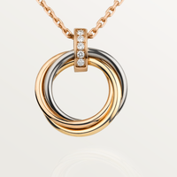 [
Bluetears-Jewels]TRINITY NECKLACE GOLD  DIAMONDS