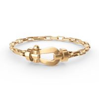[
Bluetears-Jewels]FORCE LARGE HORSESHOE CLASP  METAL BRACELET