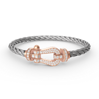 [
Bluetears-Jewels]FORCE LARGE HORSESHOE FULL DIAMOND BRACELET ROSE GOLD