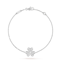 [Blue Jewels]FRIVOLE SILBERNE BLUMEN-DIAMANT-ARMBAND 