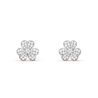 [
Bluetears-Jewels]FRIVOLE SILVER FLOWER DIAMOND EARRINGS