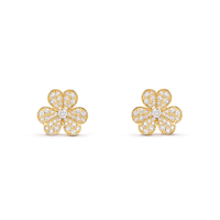 [
Bluetears-Jewels]FRIVOLE GOLD FLOWER DIAMOND EARRINGS