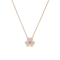[
Bluetears-Jewels]FRIVOLE ROSE GOLD FLOWER DIAMOND NECKLACE