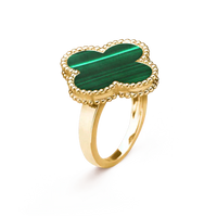 [
Bluetears-Jewels]CLOVER MALACHITE RING