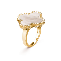[
Bluetears-Jewels]CLOVER WHITE MOP RING