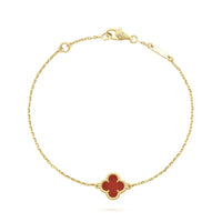[
Bluetears-Jewels]CLOVER  CARNELIAN SINGLE FLOWER BRACELET
