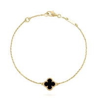 [
Bluetears-Jewels]CLOVER ONYX SINGLE FLOWER BRACELET