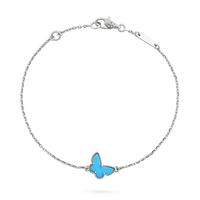 [
Bluetears-Jewels]BUTTERFLY TURQUOISE BUTTERFLY BRACELET SILVER
