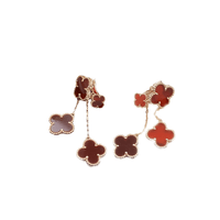 [
Bluetears-Jewels]CLOVER EARRINGS CARNELIAN 4 MOTIFS PINK GOLD