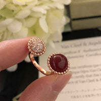 [
Bluetears-Jewels]PERLEE COULEURS DIAMOND ROSE GOLD BETWEEN THE FINGER RING