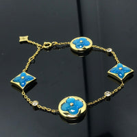 [
Bluetears-Jewels]STAR AND SUN 4 MOTIF BLUE BRACELET