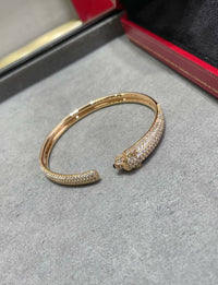 [
Bluetears-Jewels]PANTHERE FULL DIAMOND OPEN BRACELET