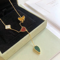 [
Bluetears-Jewels]LUCKY SPRING 4 MOTIFS ROSE GOLD NECKLACE
