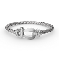 [
Bluetears-Jewels]FORCE LARGE HORSESHOE HALF DIAMOND BRACELET SILVER