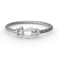 [
Bluetears-Jewels]FORCE LARGE HORSESHOE FULL DIAMOND BRACELET SILVER