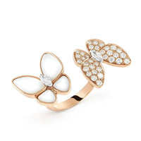 [
Bluetears-Jewels]TWIN BUTTERFLY DIAMOND MOP RING
