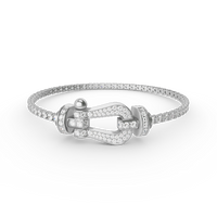 [
Bluetears-Jewels]FORCE  LARGE HORSESHOE FULL DIAMOND TENNIS BRACELET